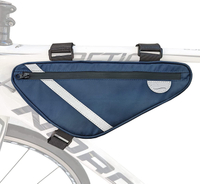 Bolsa de armazenamento de tubo frontal de bicicleta reflexiva à prova d'água resistente ao desgaste Bolsa triangular para armação de bicicleta