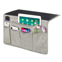 Caixa organizadora de cabeceira de fácil instalação 6 bolsos com controle remoto tablet telefone óculos bolsa de armazenamento