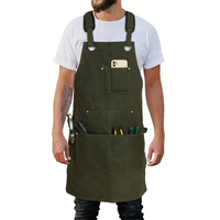 Aventais de oficina de churrasco de carpinteiro com logotipo personalizado resistente 16 onças avental de trabalho de lona encerada para homens com bolsos para ferramentas