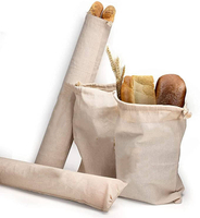 Sacos de pão de linho orgânicos reutilizáveis ​​grandes Sacos de pão de algodão ecológicos ideais para pão caseiro
