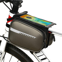 Saco de telefone vintage de couro PU para bicicleta com armação à prova d'água Sacos de tubo superior com logotipo personalizado para ciclismo
