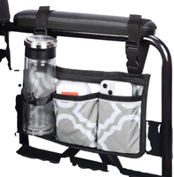 Bolsa para caminhantes à prova d'água 600d direto da fábrica com porta-copos Bolsa lateral para cadeira de rodas Bolsa de armazenamento livre de mãos