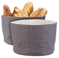 Saco de pão redondo natural ecologicamente correto, reutilizável, ajustável, cesto de pão de lona, ​​suporte para armazenamento de pão