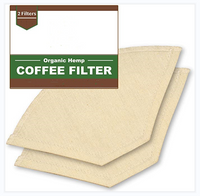 Filtros de café de pano de cânhamo orgânico para derramar sobre filtros de café de cone reutilizáveis ​​para cafeteiras de gotejamento