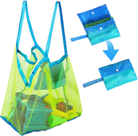 Bolsa de praia de malha grande para brinquedos e bolsa para viagem de viagem para piscina infantil