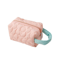 Estojo de lápis bordado feminino bolsa acolchoada para cosméticos linda portátil colorida para doces bolsa de armazenamento acolchoada para cosméticos