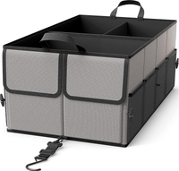 Venda imperdível organizador de porta-malas de carro organizador de porta-malas multi-compartimento dobrável com alças ajustáveis