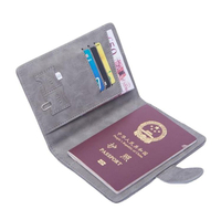 Titular de cartão de couro PU RFID estocado organizador carteira de viagem porta-passaporte masculino capa de passaporte para viagens de negócios