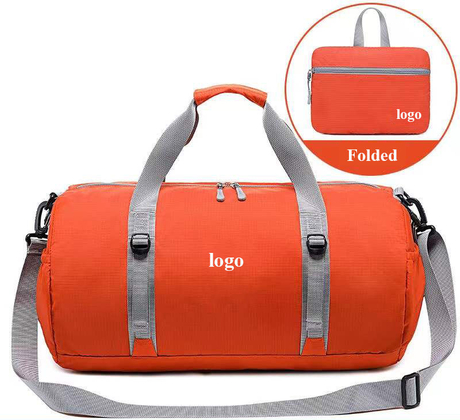 bolsa de viagem grande dobrável à prova d'água de marca própria com bolsos internos bolsa de bagagem leve de 16 e 18 polegadas