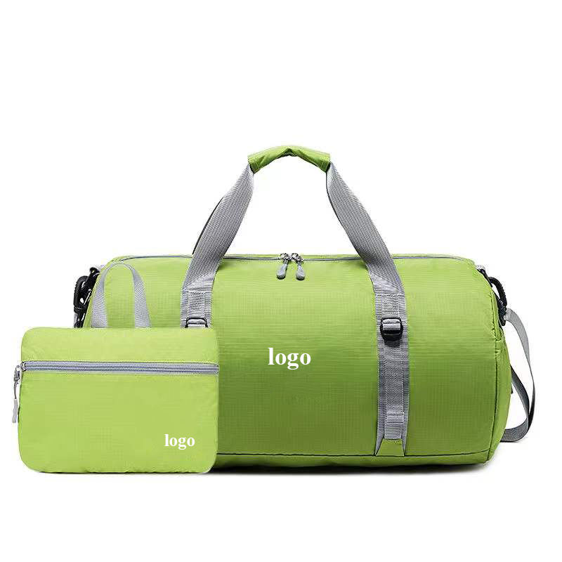 bolsa de viagem grande dobrável à prova d'água de marca própria com bolsos internos bolsa de bagagem leve de 16 e 18 polegadas