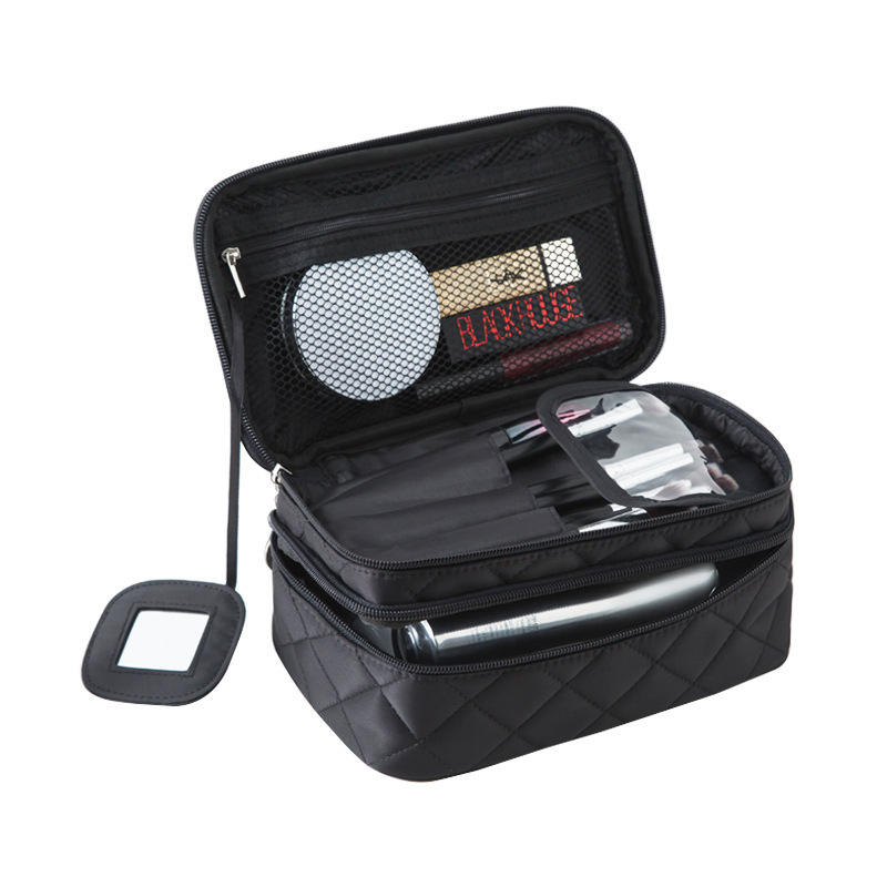 Bela bolsa dobrável com logotipo personalizado resistente à água premium durável personalizável para viagens em nylon bolsa cosmética para viagem