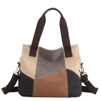 Bolsas de mão de lona para mulheres Moda Hobo Multicolorido Splice Ombro Bolsa transversal bolsa tote