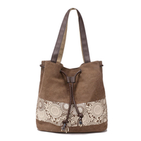 Bolsa de lona de vendas imperdíveis da Amazon Bolsa feminina com alça de ombro e cordão com sacola de compras impressa