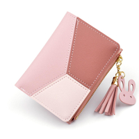Novas bolsas femininas elegantes curtas com zíper para moedas femininas lindas carteiras femininas porta-cartões de crédito femininas carteiras de couro plutônio