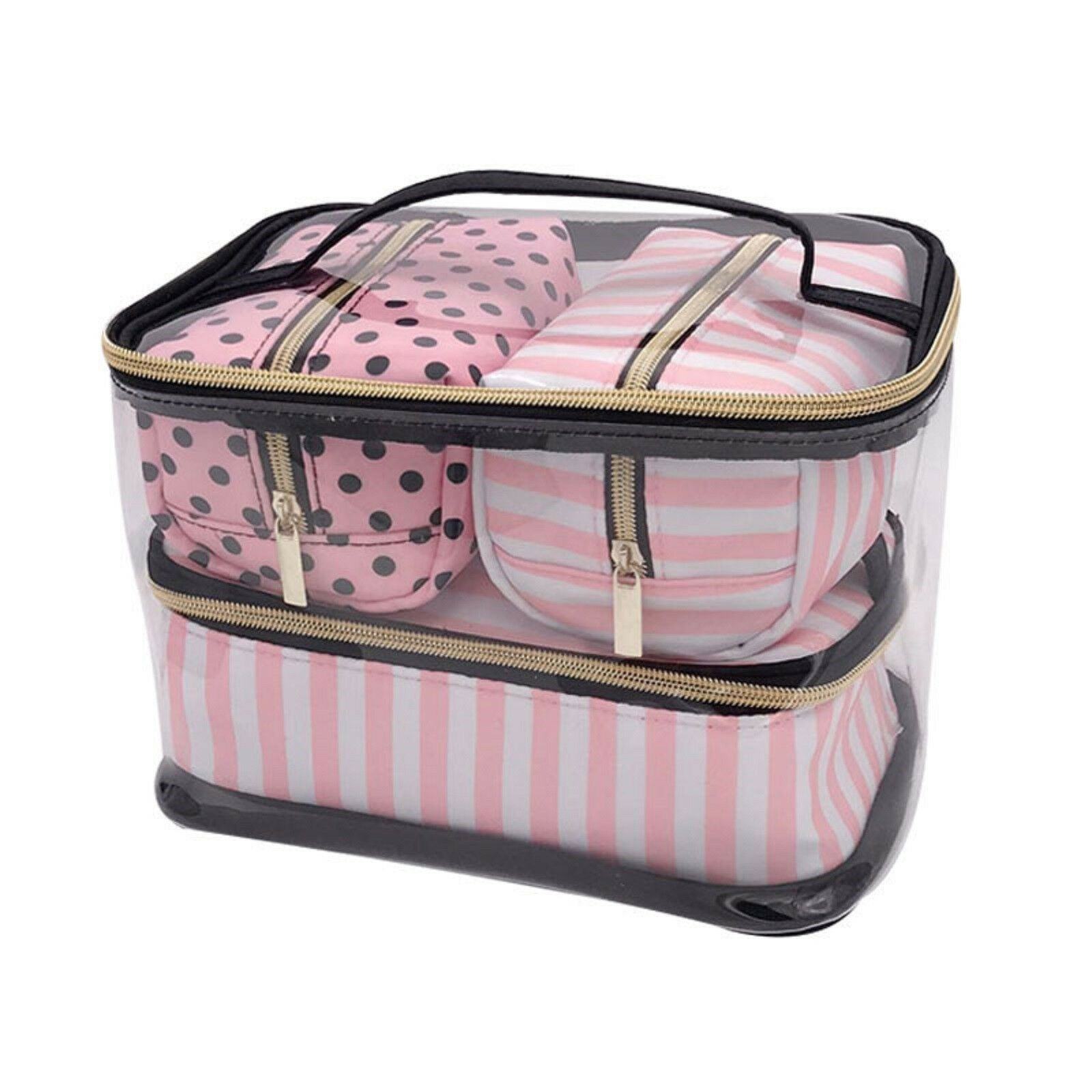 Bolsas de cosméticos organizador de viagem conjunto de bolsa de higiene pessoal bolsa de armazenamento de maquiagem rosa bolsa pendurada