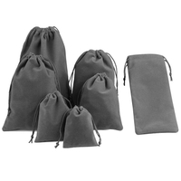 Saco de bolsa de cordão de veludo de cor personalizada Tecido de veludo macio Saco de artigos de higiene para presente