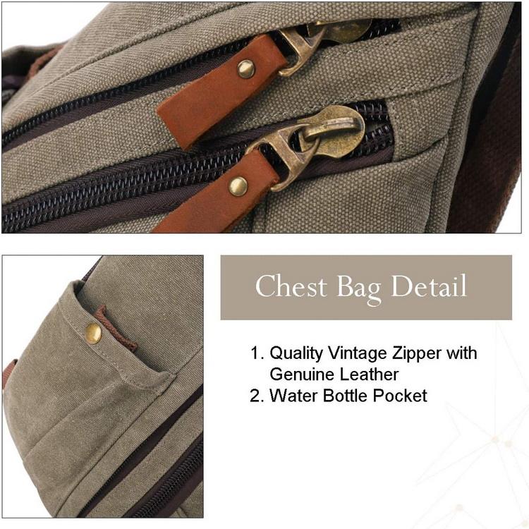 Bolsa tiracolo unissex de boa qualidade no peito mochila de ombro personalizada bolsa transversal de lona de algodão para homens e mulheres