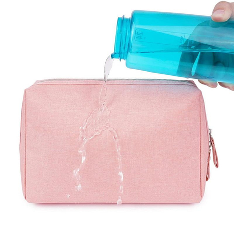 Sacos de armazenamento de cosméticos de viagem de moda rosa ou bolsa de higiene pessoal logotipo personalizado organizador de maquiagem com zíper e bolsas para mulheres
