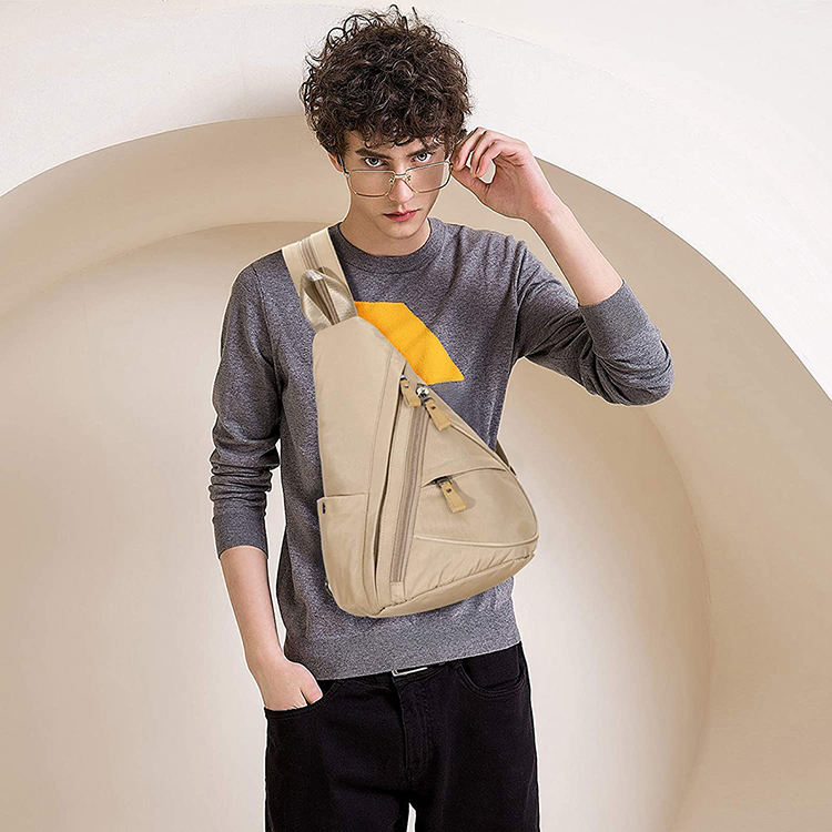 Bolsa tiracolo transversal de ombro único à prova d'água para lazer empresarial bolsa de peito de náilon streetwear para homens