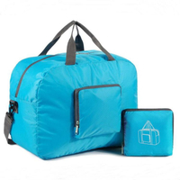 Mochila esportiva dobrável expansível para crianças e adultos bolsa de viagem dobrável para fim de semana mochila azul