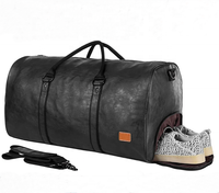 bolsa de viagem de couro à prova d'água com compartimento para sapatos espaço grande alça masculina bolsa de mão para academia de fim de semana