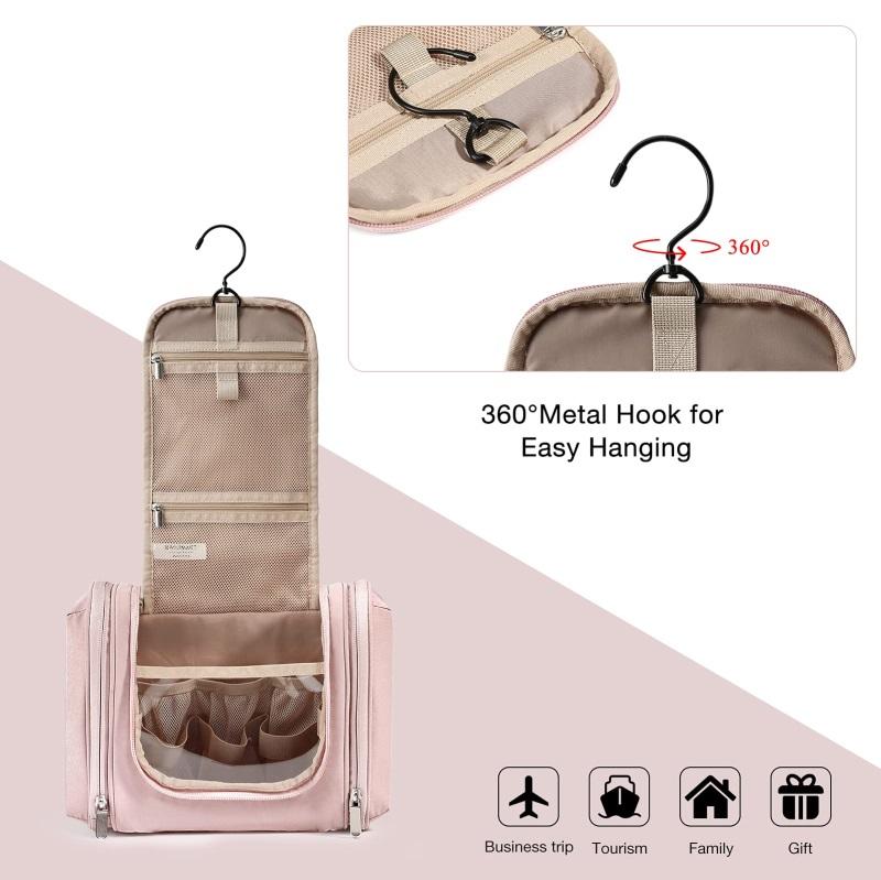 Kit Dopp de barbear Bolsas de banheiro de viagem médias à prova d'água Organizador de chuveiro portátil Grandes bolsas de cosméticos para pendurar para mulheres