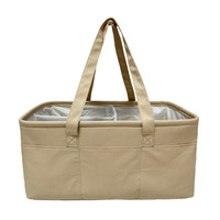 Saco de transporte de fraldas de bebê com logotipo personalizado 14 15 17 polegadas bolsa organizadora de berçário de lona de algodão durável