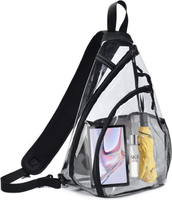 Moda bolsa tiracolo grande e transparente em pvc transparente para viagens ao ar livre bolsa tiracolo masculina com logotipo personalizado
