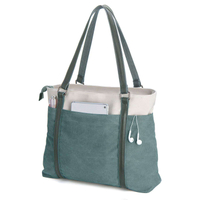 Bolsa de mão de lona leve para trabalho de 15,6 polegadas bolsa feminina para laptop